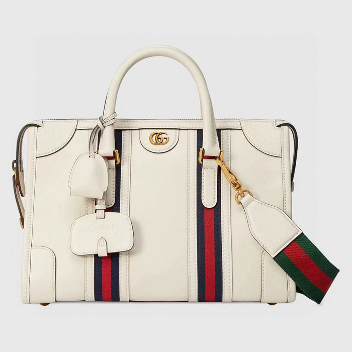 Gucci Small top handle bag with Double G White 715772