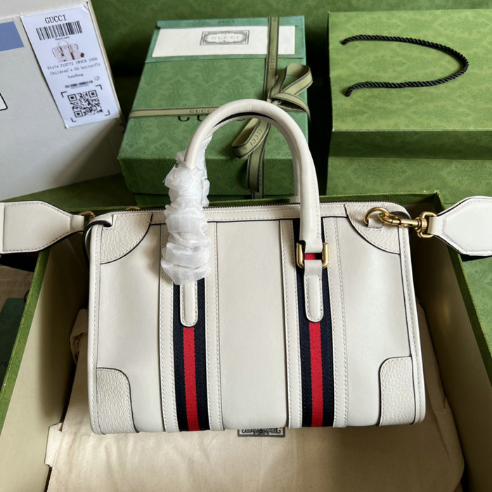 Gucci Small top handle bag with Double G White 715772