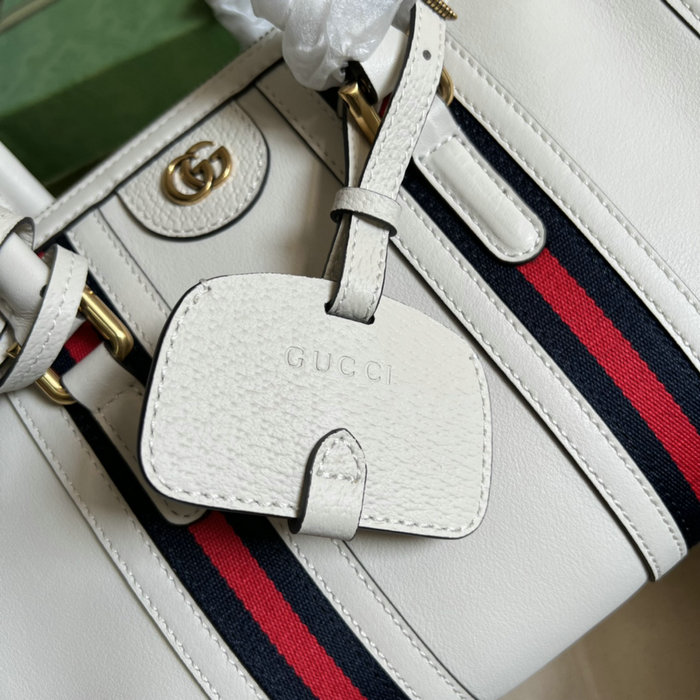 Gucci Small top handle bag with Double G White 715772