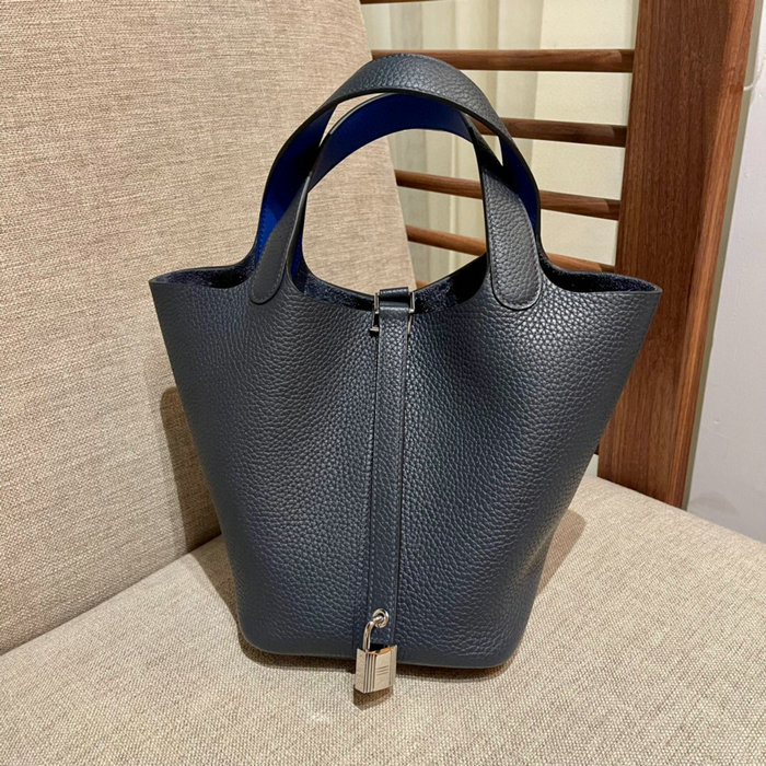 Hermes Picotin Lock 22 Tote Bag Bleu Nuit H82301