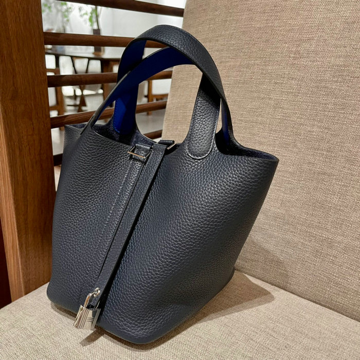 Hermes Picotin Lock 22 Tote Bag Bleu Nuit H82301