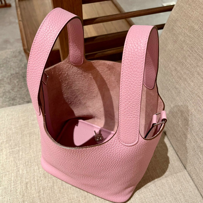 Hermes Picotin Lock 22 Tote Bag Rose Saiura H82301