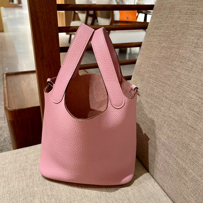 Hermes Picotin Lock 22 Tote Bag Rose Saiura H82301