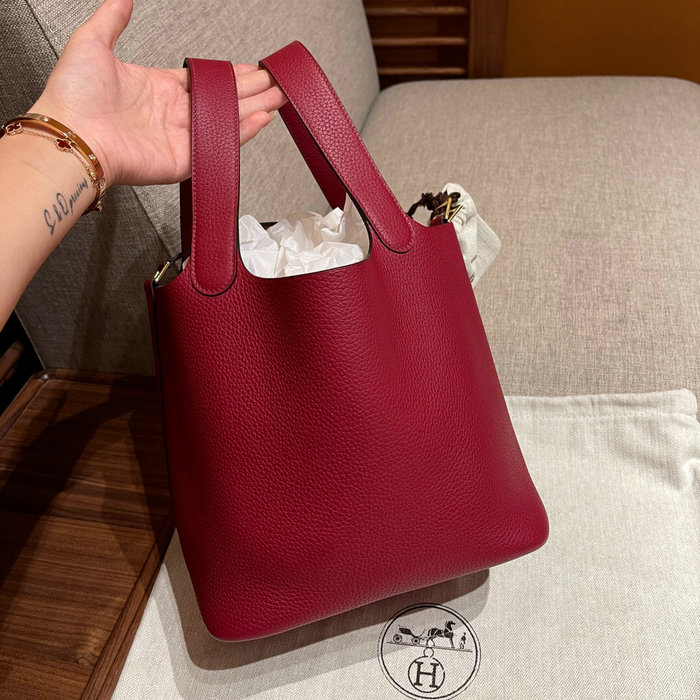 Hermes Picotin Lock 22 Tote Bag Rouge Grenat H82301