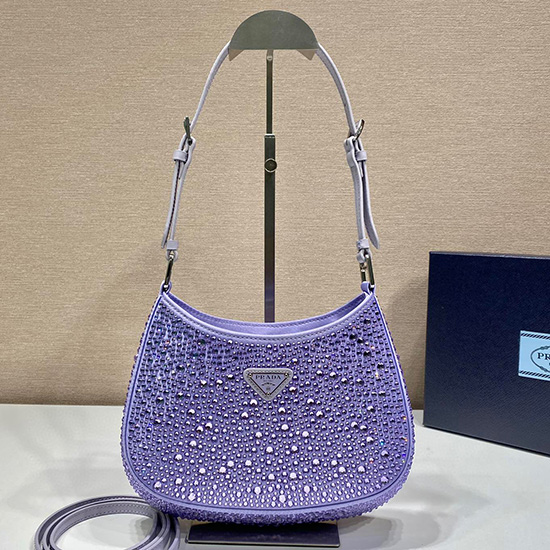 Prada Cleo satin bag with crystals Purple 1BC169