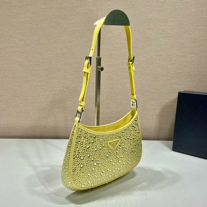 Prada Cleo satin bag with crystals Yellow 1BC169