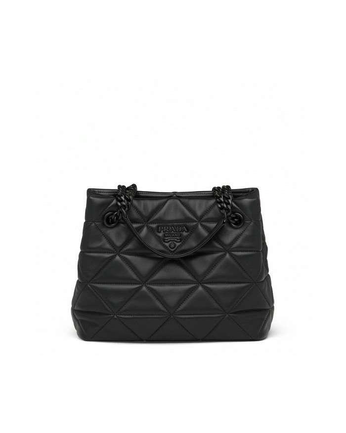 Prada Lambskin Shoulder Bag Black 1BG298