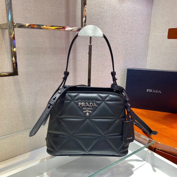 Prada Leather Shoulder Bag Black 1BA311