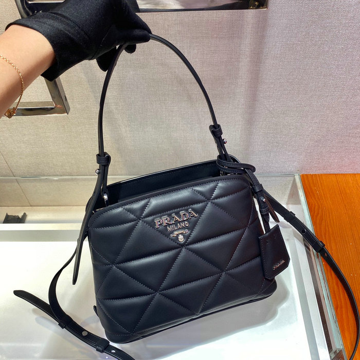 Prada Leather Shoulder Bag Black 1BA311