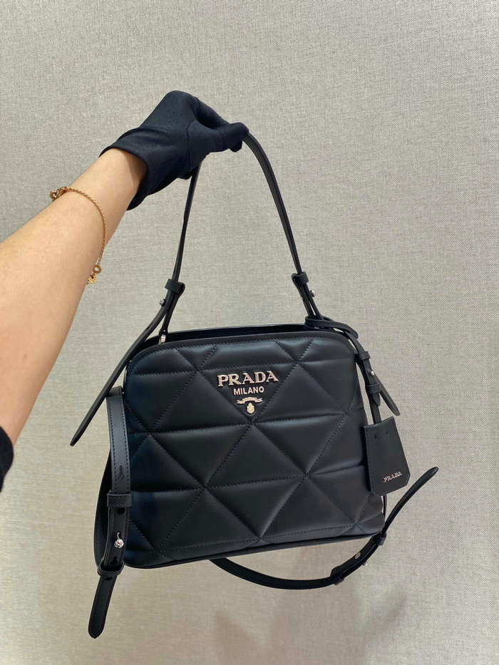 Prada Leather Shoulder Bag Black 1BA311