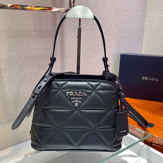 Prada Leather Shoulder Bag Black 1BA311