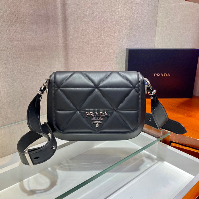 Prada Leather Shoulder Bag Black 1BD283