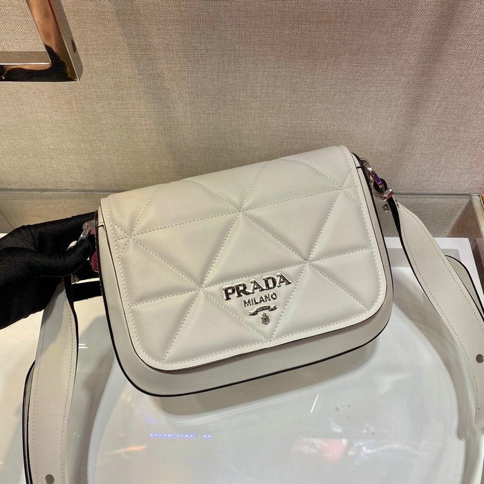 Prada Leather Shoulder Bag White 1BD283