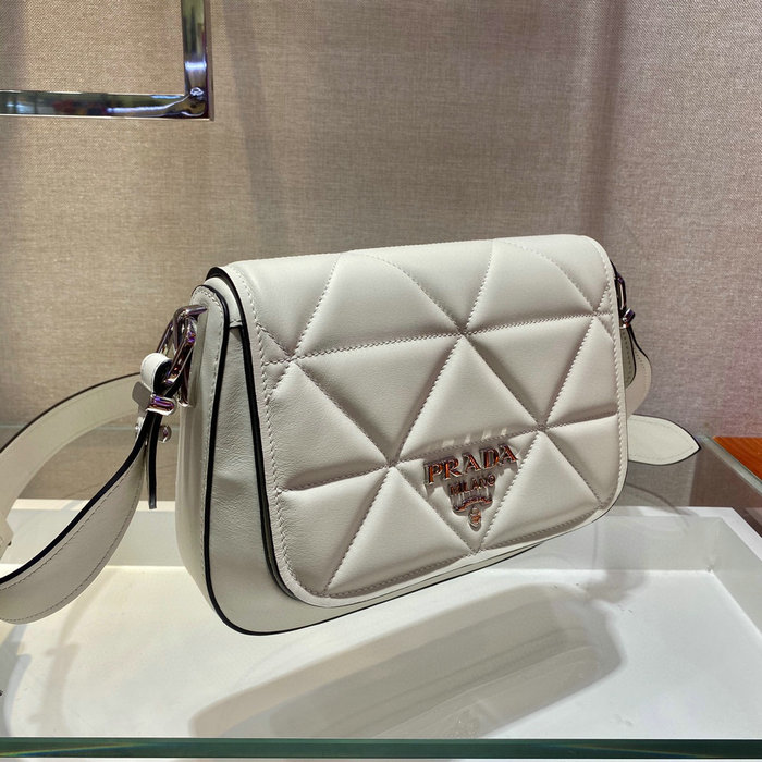 Prada Leather Shoulder Bag White 1BD283