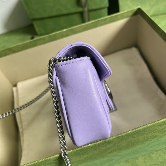 Gucci GG Marmont matelasse Super Mini Bag Lilac 476433