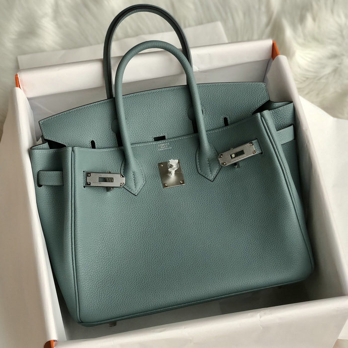 Hermes Togo Leather Birkin Bag Ciel HB253001