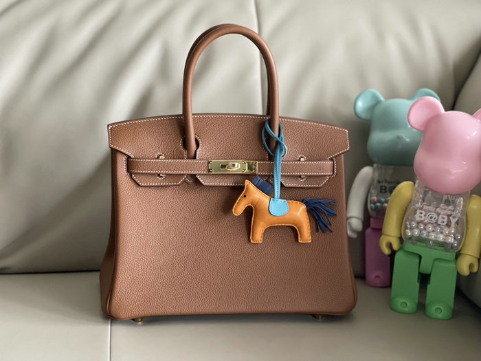 Hermes Togo Leather Birkin Bag Golden Brown HB253001