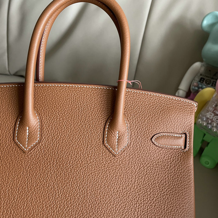 Hermes Togo Leather Birkin Bag Golden Brown HB253001