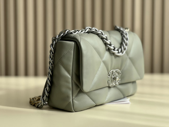 Chanel 19 Lambskin Flap Handbag Green AS1160