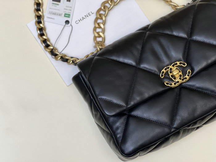 Chanel 19 Lambskin Large Flap Bag Black AS1161