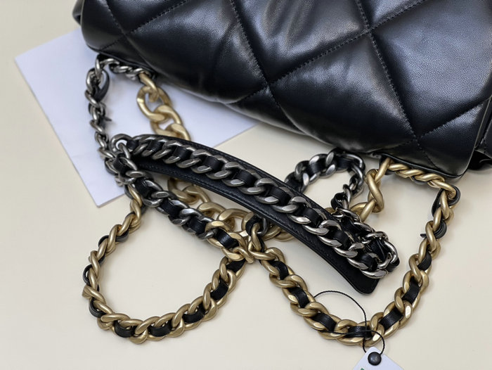 Chanel 19 Lambskin Large Flap Bag Black AS1161