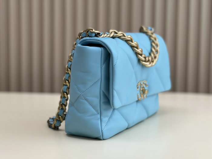 Chanel 19 Lambskin Large Flap Bag Blue AS1161