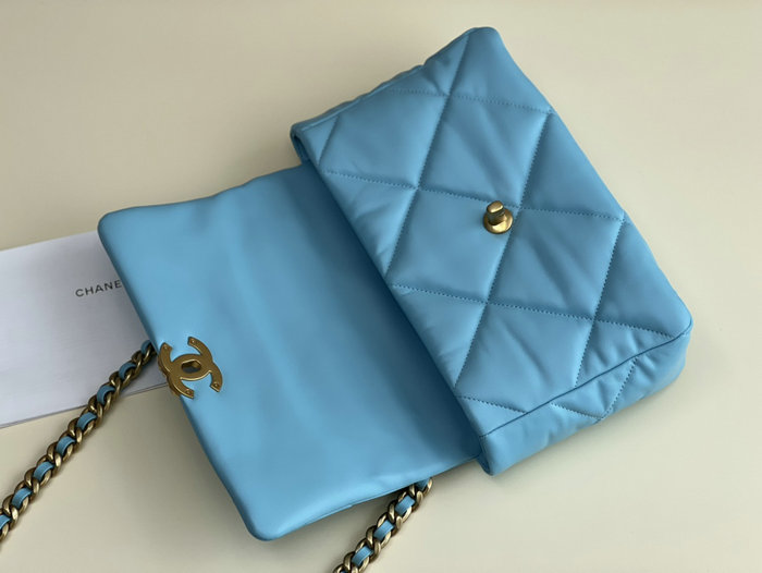 Chanel 19 Lambskin Large Flap Bag Blue AS1161