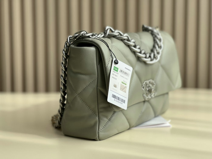 Chanel 19 Lambskin Large Flap Bag Green AS1161