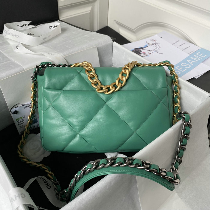 Chanel 19 Lambskin Flap Bag Green AS1160