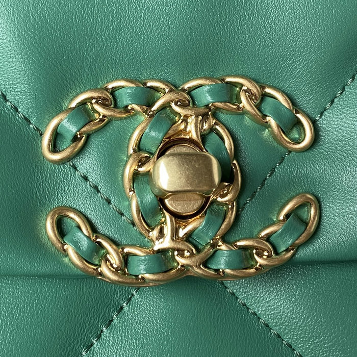 Chanel 19 Lambskin Flap Bag Green AS1160