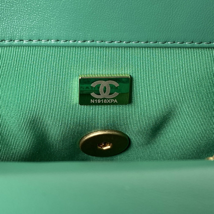 Chanel 19 Lambskin Flap Bag Green AS1160