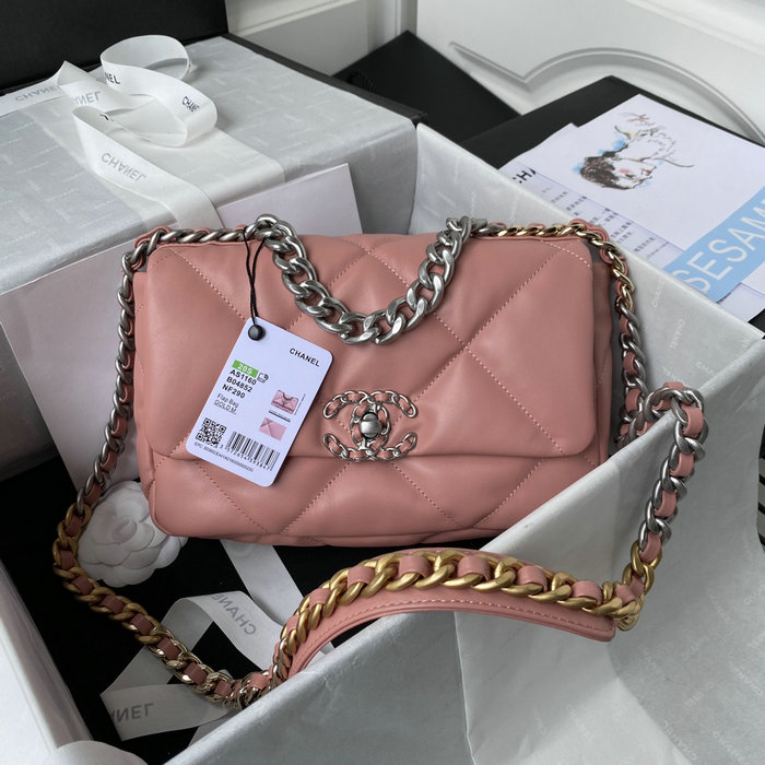 Chanel 19 Lambskin Flap Bag Pink AS1160