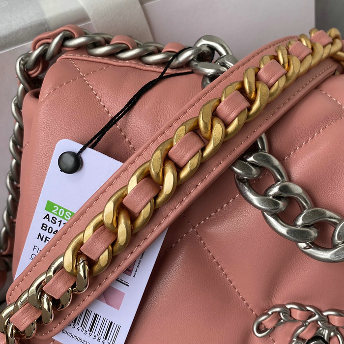 Chanel 19 Lambskin Flap Bag Pink AS1160