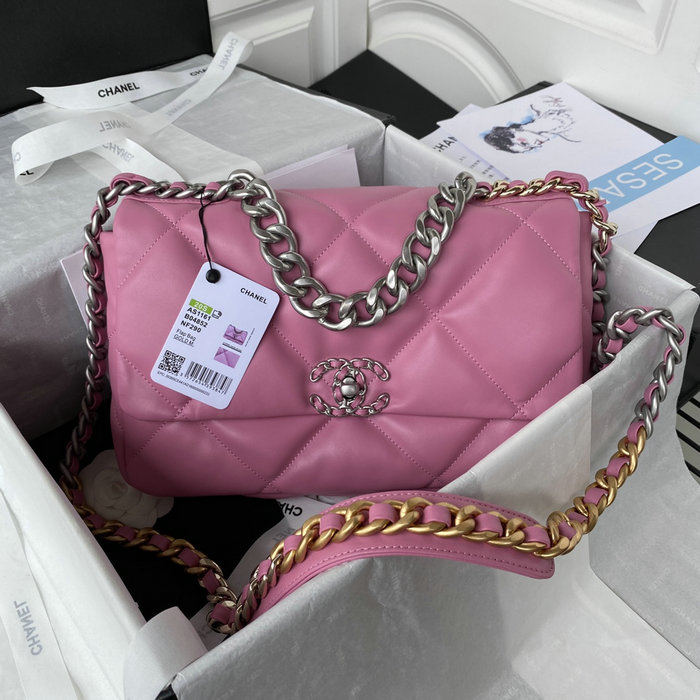 Chanel 19 Lambskin Flap Bag Purple AS1160