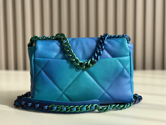 Chanel 19 Lambskin Flap Handbag Blue AS1160