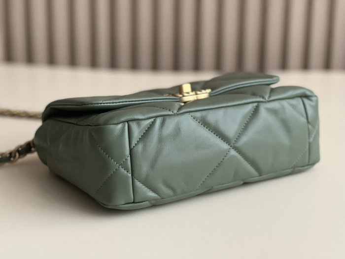 Chanel 19 Lambskin Flap Handbag Dark Green AS1160