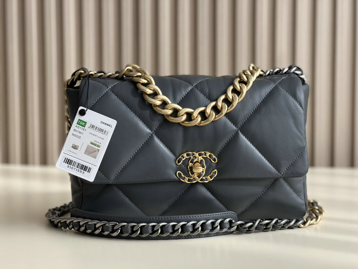 Chanel 19 Lambskin Flap Handbag Grey AS1160