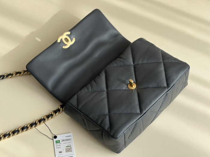 Chanel 19 Lambskin Flap Handbag Grey AS1160