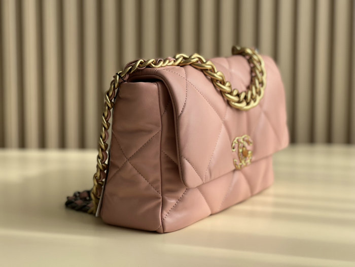 Chanel 19 Lambskin Flap Handbag Pink AS1160