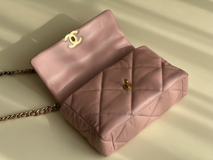 Chanel 19 Lambskin Flap Handbag Pink AS1160