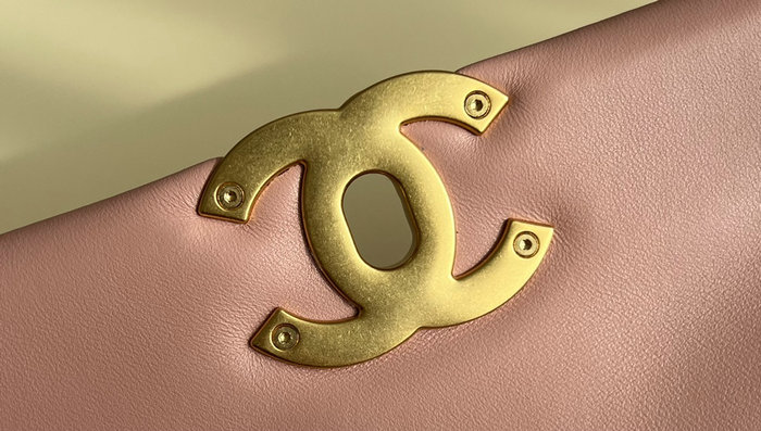 Chanel 19 Lambskin Flap Handbag Pink AS1160