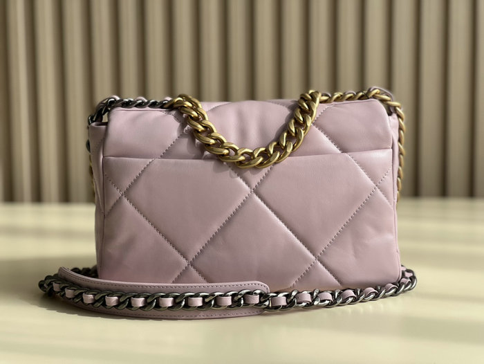 Chanel 19 Lambskin Flap Handbag Purple AS1160