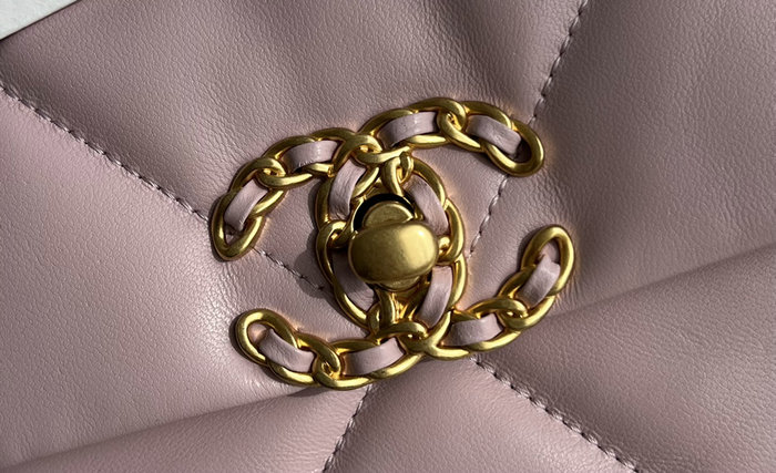 Chanel 19 Lambskin Flap Handbag Purple AS1160