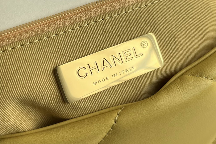 Chanel 19 Lambskin Flap Handbag Yellow AS1160