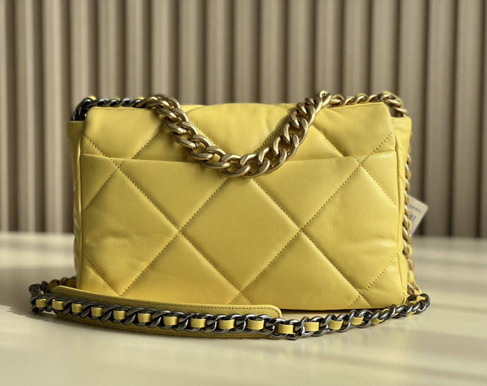 Chanel 19 Lambskin Large Flap Bag Yellow AS1161