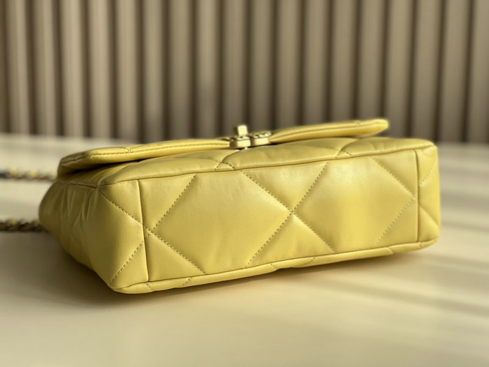 Chanel 19 Lambskin Large Flap Bag Yellow AS1161