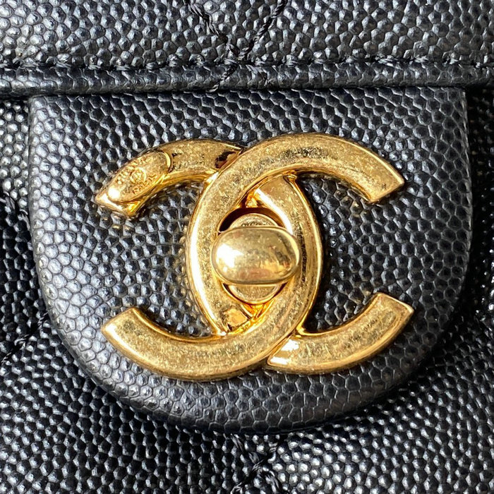 Chanel Grained Calfskin Handbag Black AS3729