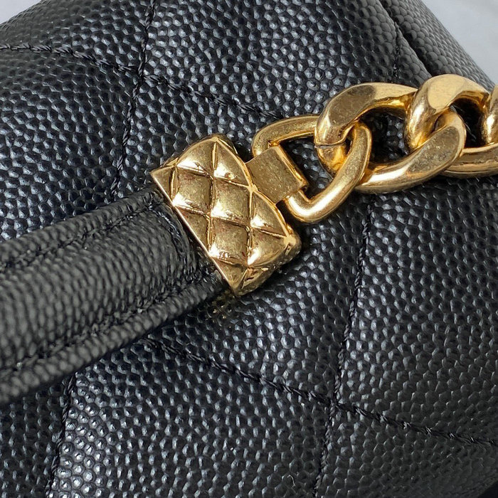 Chanel Grained Calfskin Handbag Black AS3729