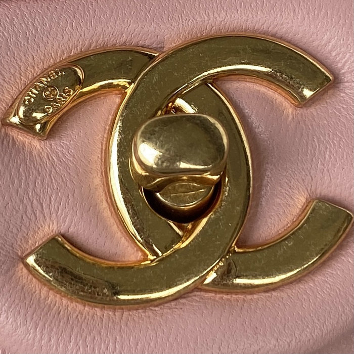 Chanel Lambskin Flap Shoulder Bag Pink AS3499