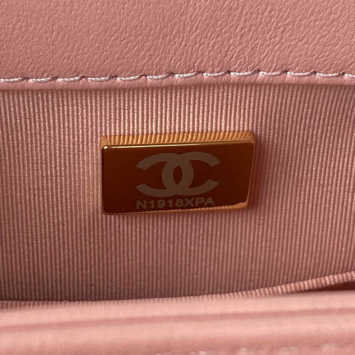 Chanel Lambskin Flap Shoulder Bag Pink AS3499